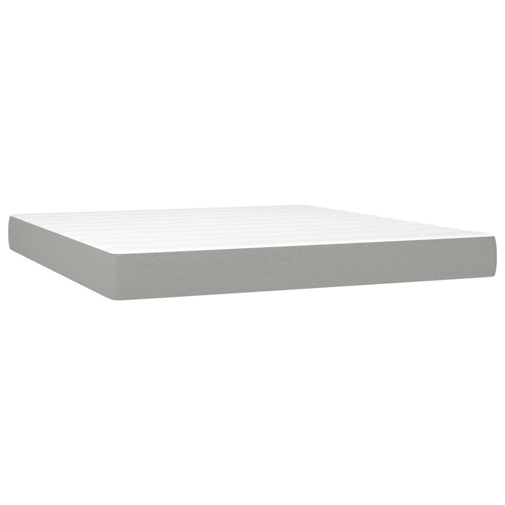 Krevet box spring s madracem svjetlozeleni 160x200 cm tkanina