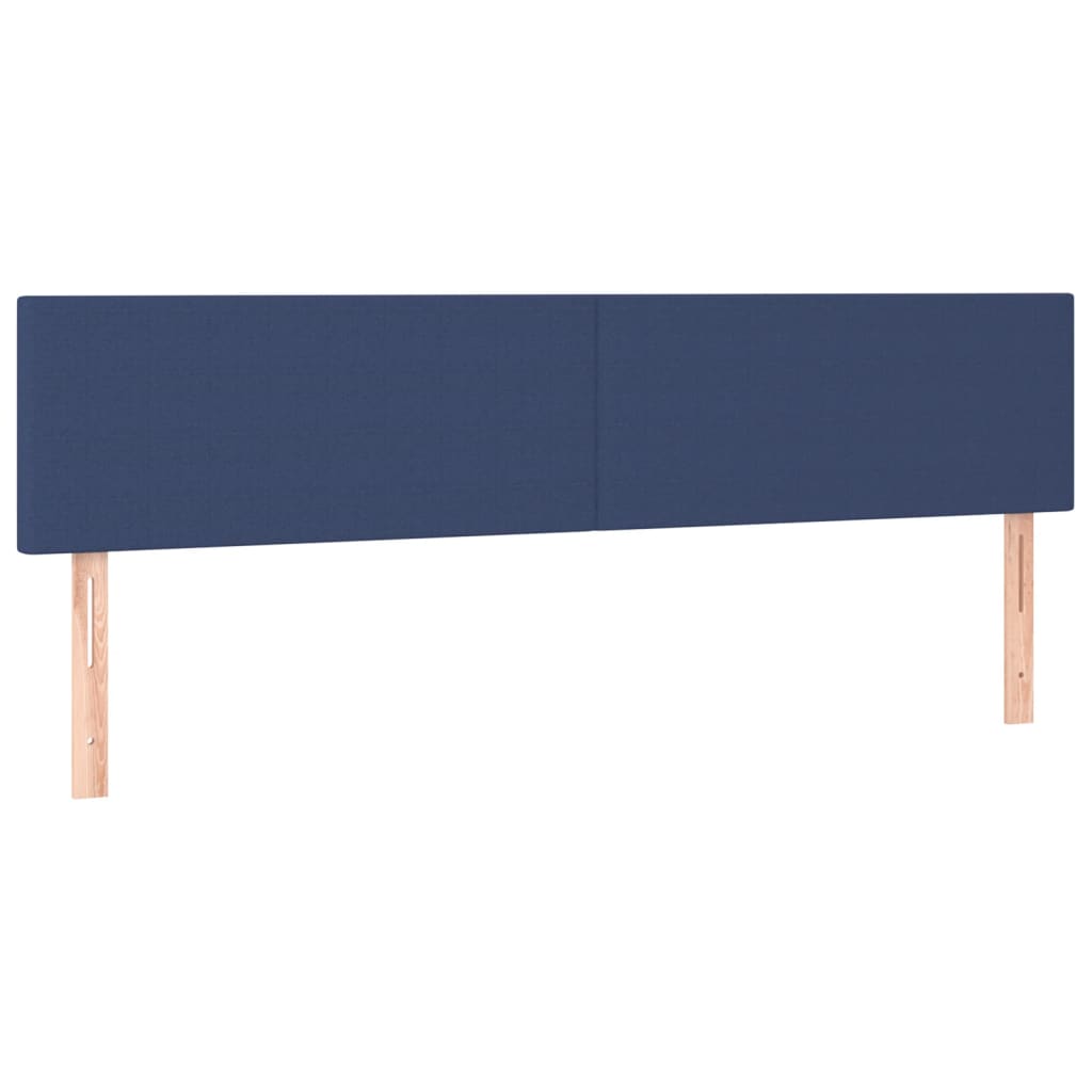 Krevet s oprugama i madracem plavi 200 x 200 cm od tkanine