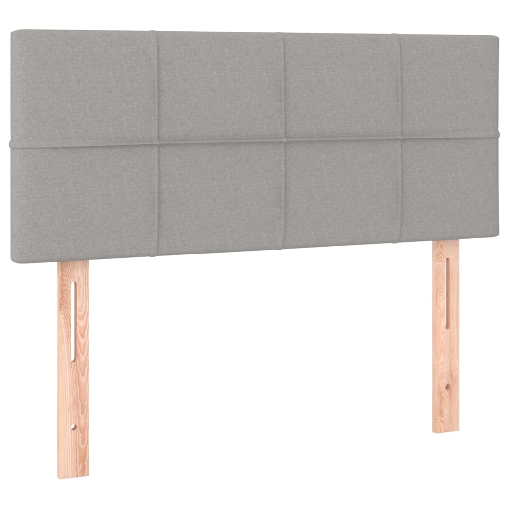 Okvir kreveta s oprugama i madrac svjetlosivi 90x200cm tkanina