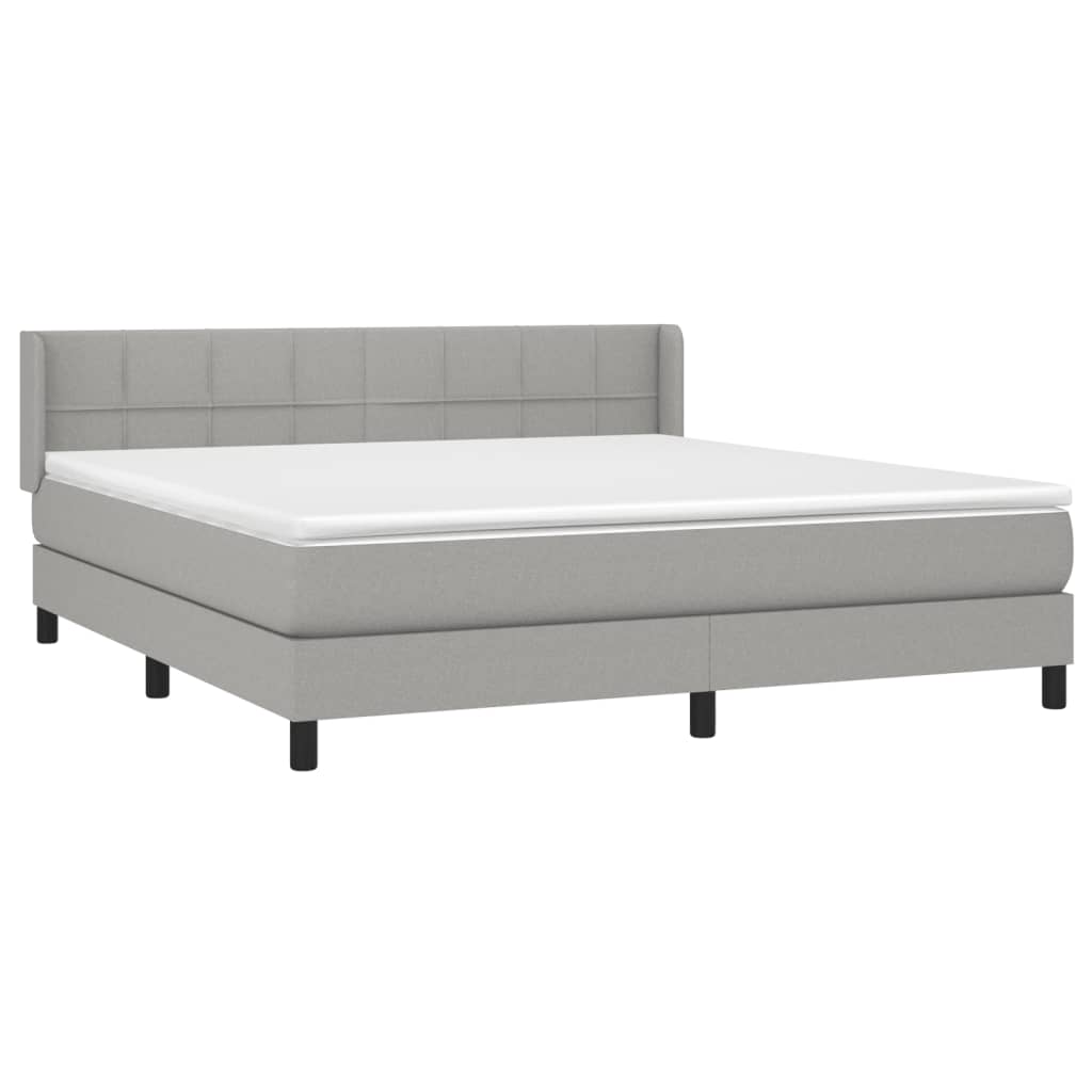 Krevet box spring s madracem svjetlosiva 160x200 cm tkanina