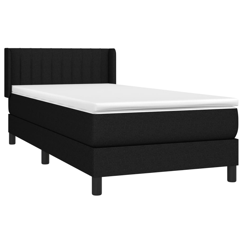 Box spring krevet s madracem crni 90x190 cm od tkanine