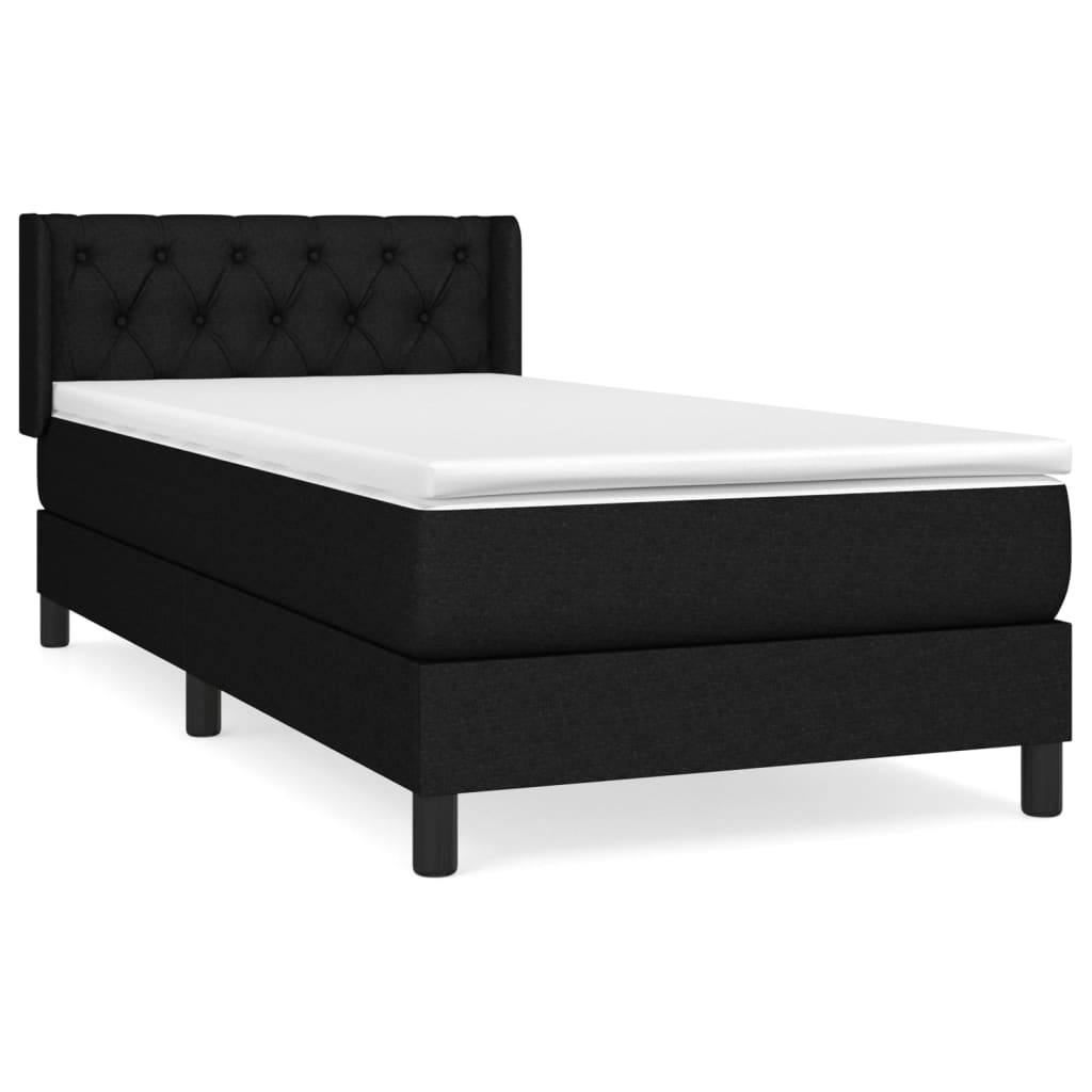 Box spring krevet s madracem crni 80 x 200 cm od tkanine