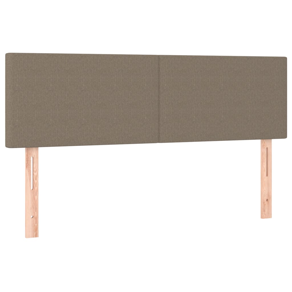 Krevet s oprugama i madracem smeđesivi 140 x 190 cm od tkanine