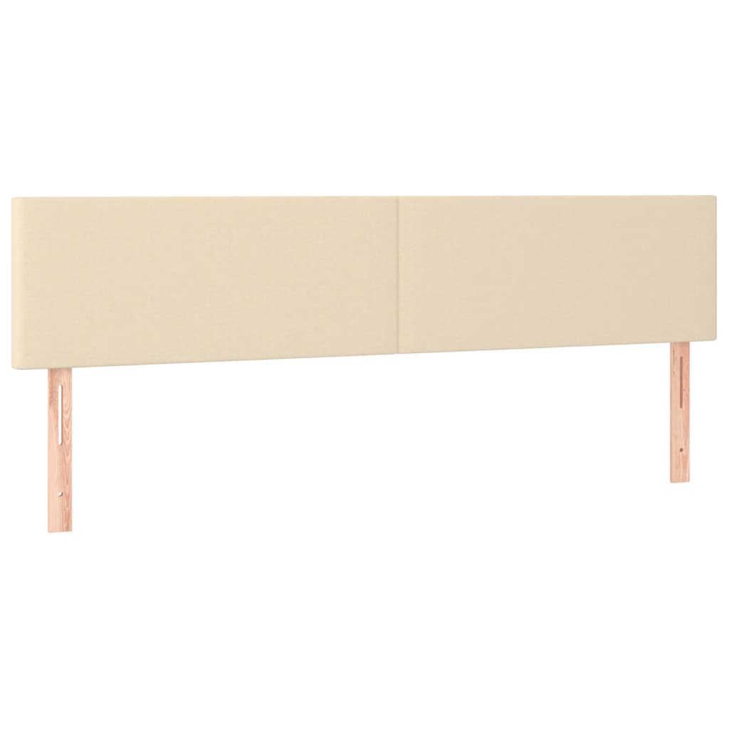 Krevet s oprugama i madracem krem 200 x 200 cm od tkanine