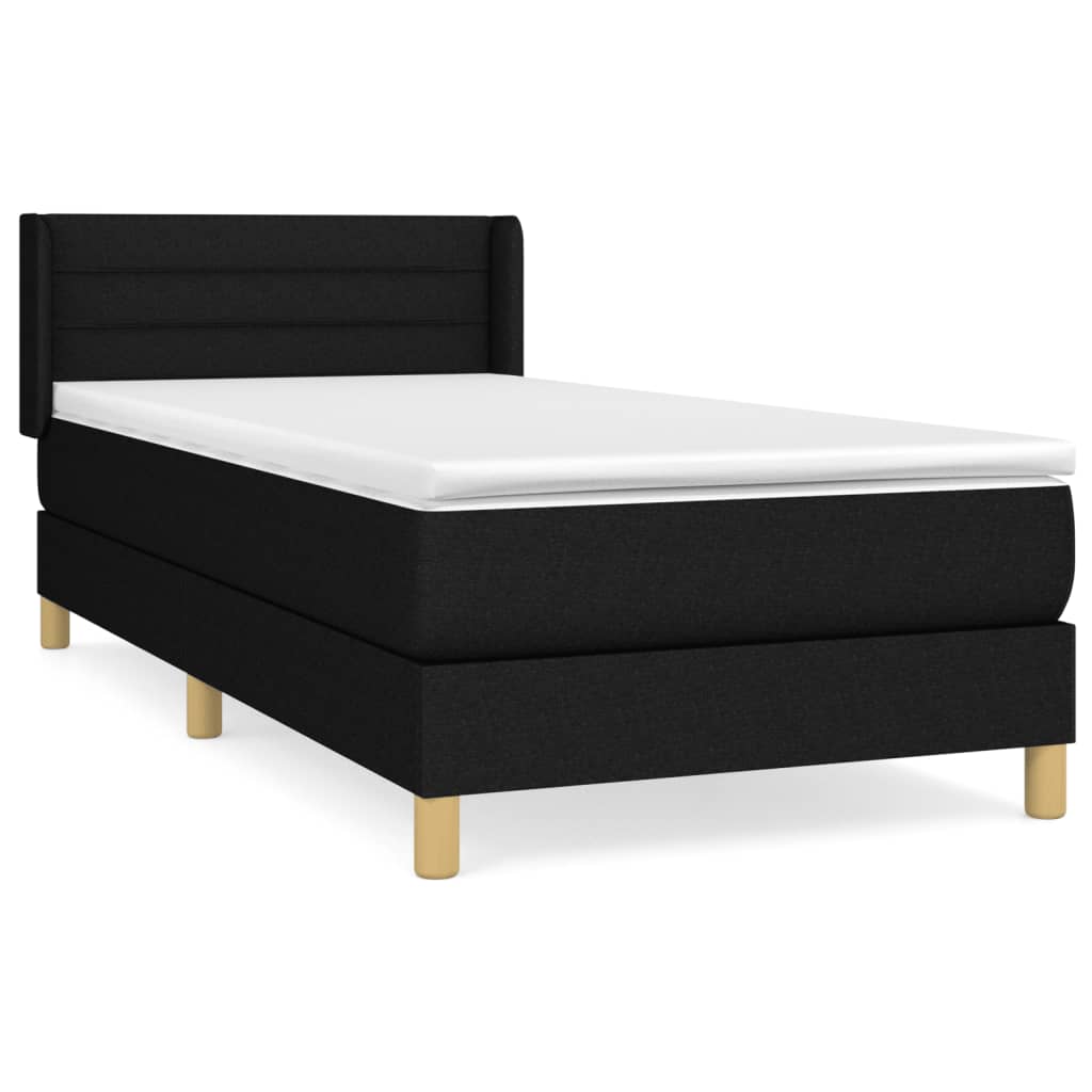 Box spring krevet s madracem crni 80 x 200 cm od tkanine