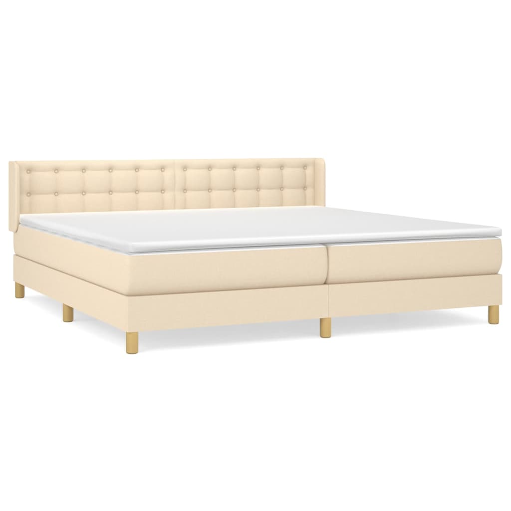 Krevet s oprugama i madracem krem 160x200 cm od tkanine
