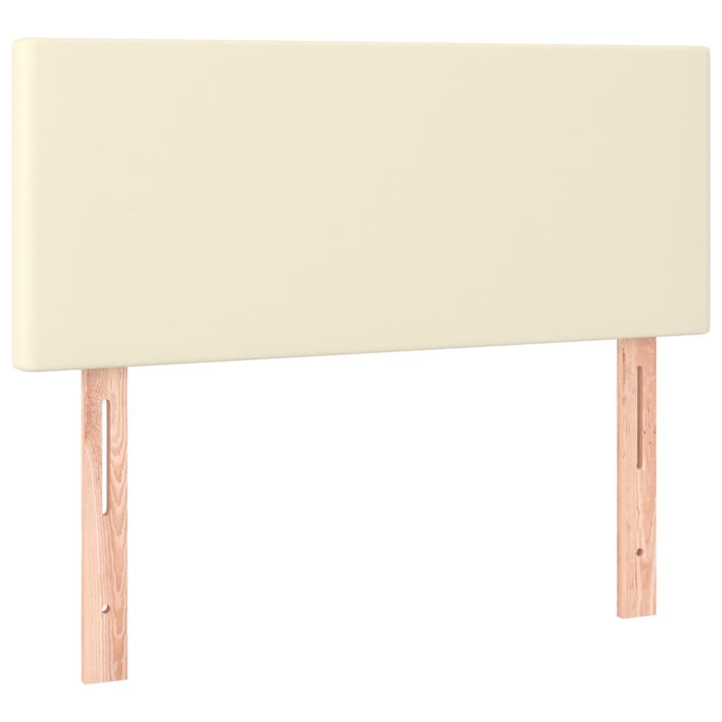 Krevet s oprugama i madracem krem 80 x 200 cm od umjetne kože