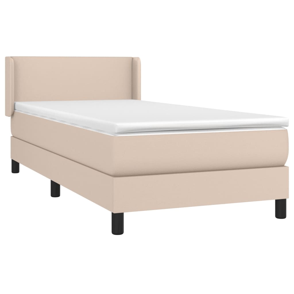 Krevet s oprugama i madrac cappuccino 80x200 cm od umjetne kože