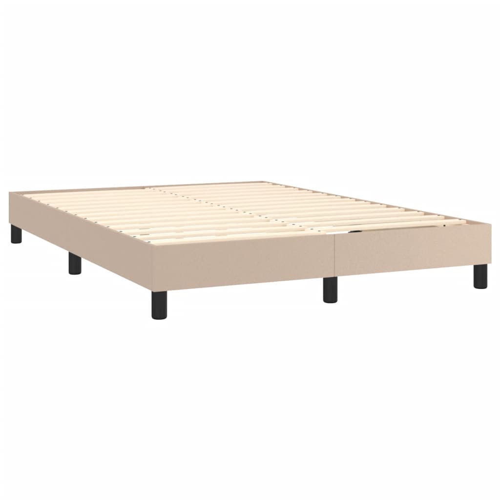 Krevet s oprugama i madrac cappuccino 140x190cm od umjetne kože