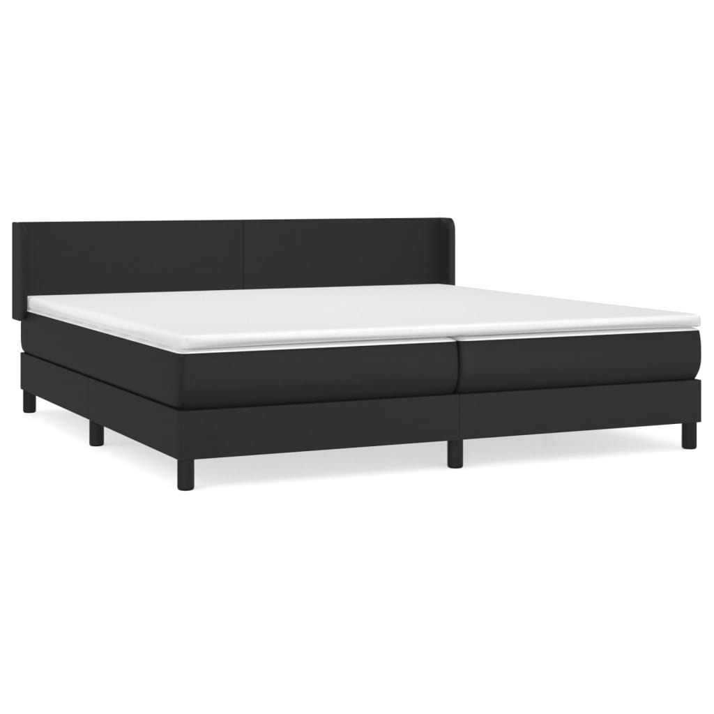 Krevet s oprugama i madracem crni 200x200 cm od umjetne kože