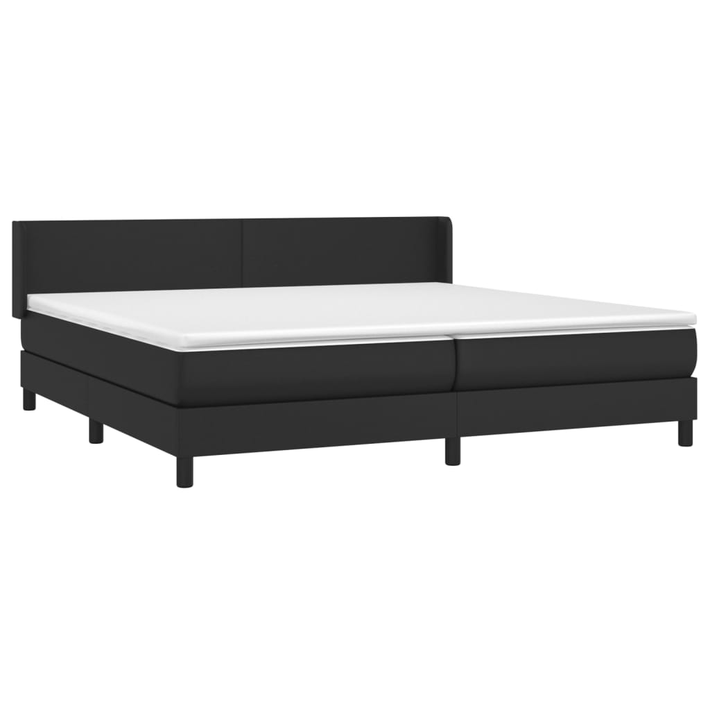 Krevet s oprugama i madracem crni 200x200 cm od umjetne kože