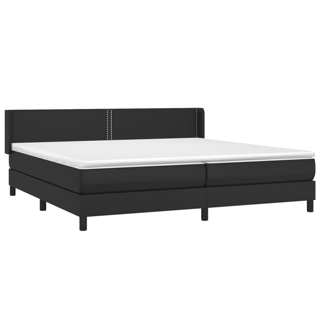 Krevet s oprugama i madracem crni 200x200 cm od umjetne kože