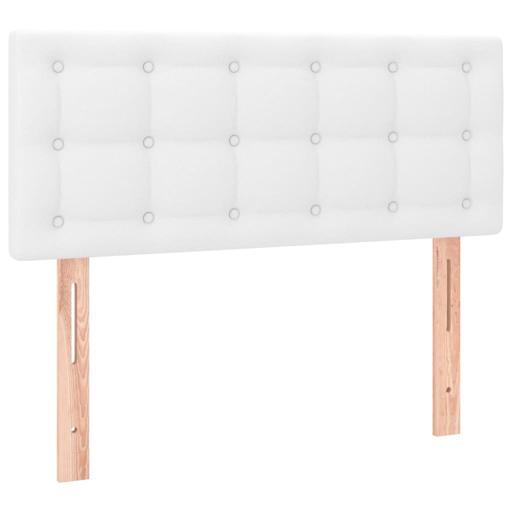 Krevet s oprugama i madracem bijeli 100x200 cm od umjetne kože