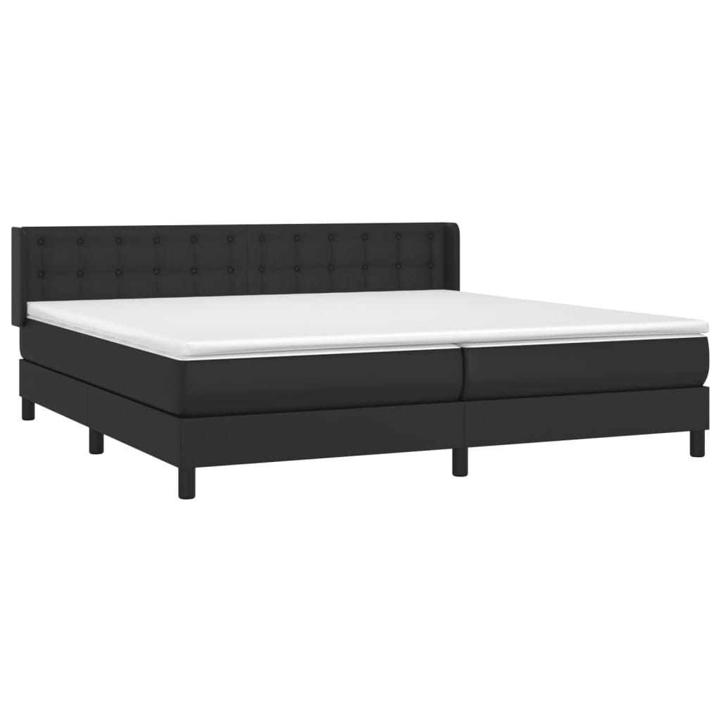 Krevet s oprugama i madracem crni 200x200 cm od umjetne kože