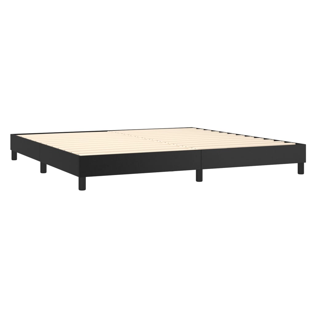 Krevet s oprugama i madracem crni 200x200 cm od umjetne kože