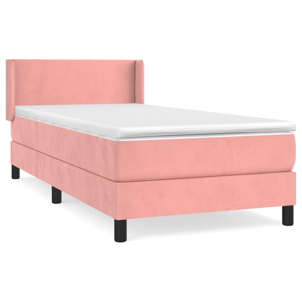 Box spring krevet s madracem ružičasti 80 x 200 cm baršunasti
