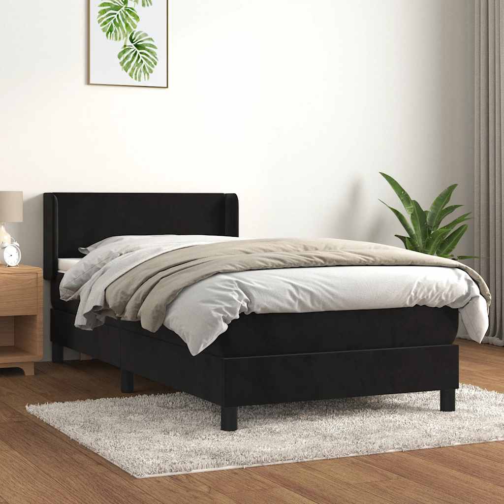Box spring krevet s madracem crni 90x190 cm baršunasti