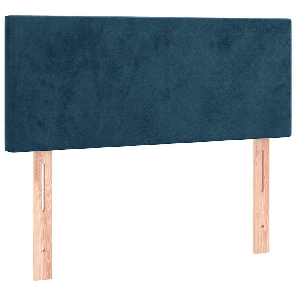 Box spring krevet s madracem tamnoplavi 90x200 cm baršunasti