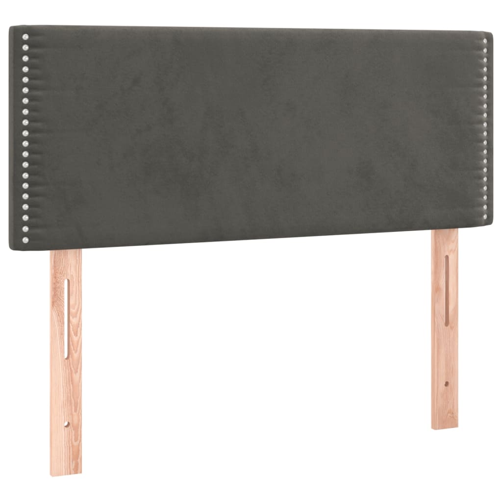 Box spring krevet s madracem tamnosivi 90x200 cm baršunasti