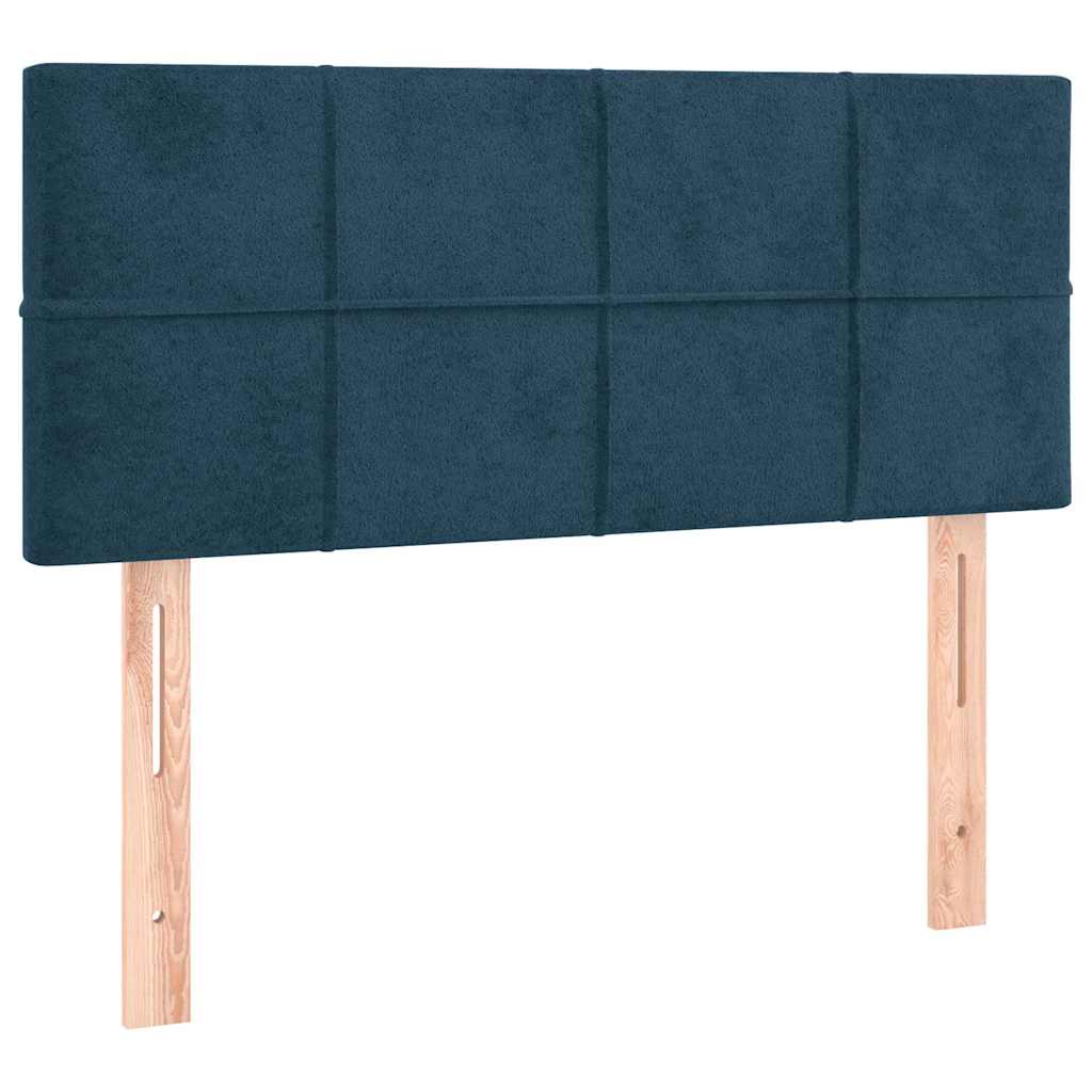 Box spring krevet s madracem tamnoplavi 90x190 cm baršunasti