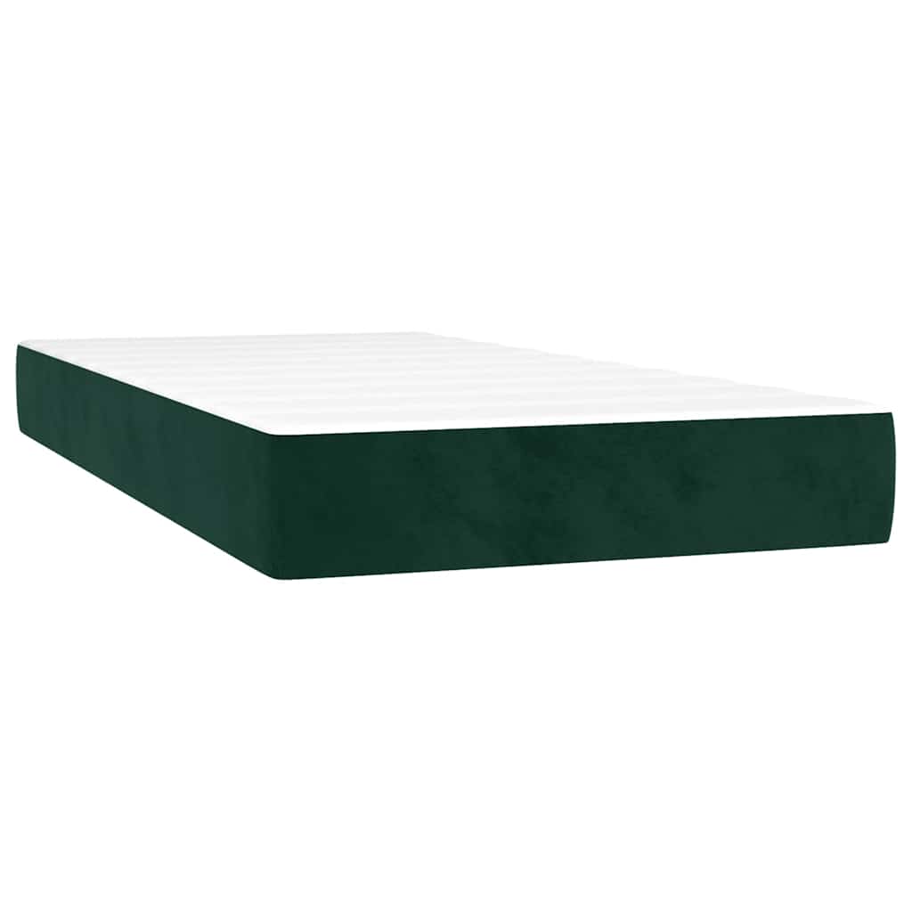 Box spring krevet s madracem tamnozeleni 90x200 cm baršunasti