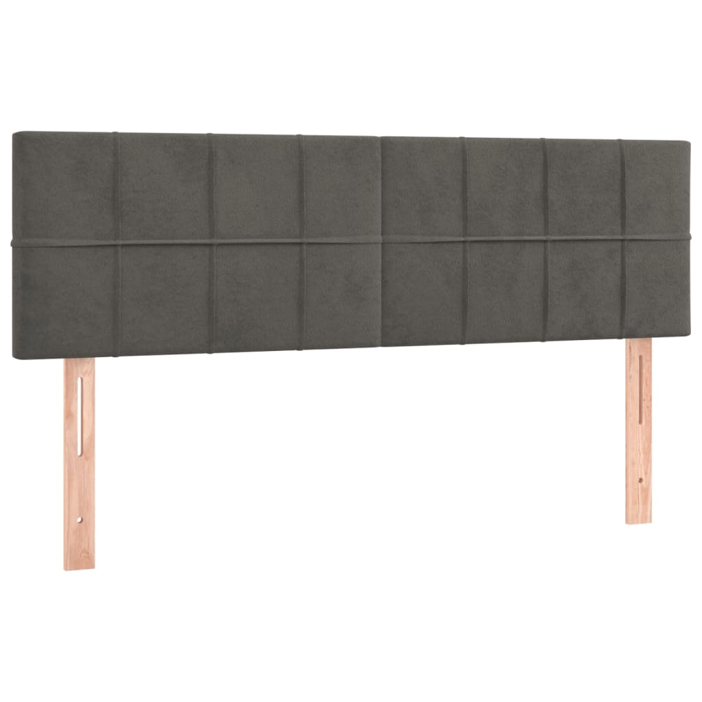 Krevet s oprugama i madracem tamnosivi 140x190 cm baršunasti
