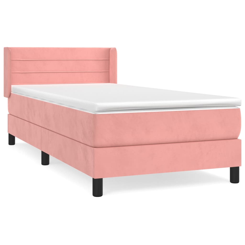 Box spring krevet s madracem ružičasti 80 x 200 cm baršunasti