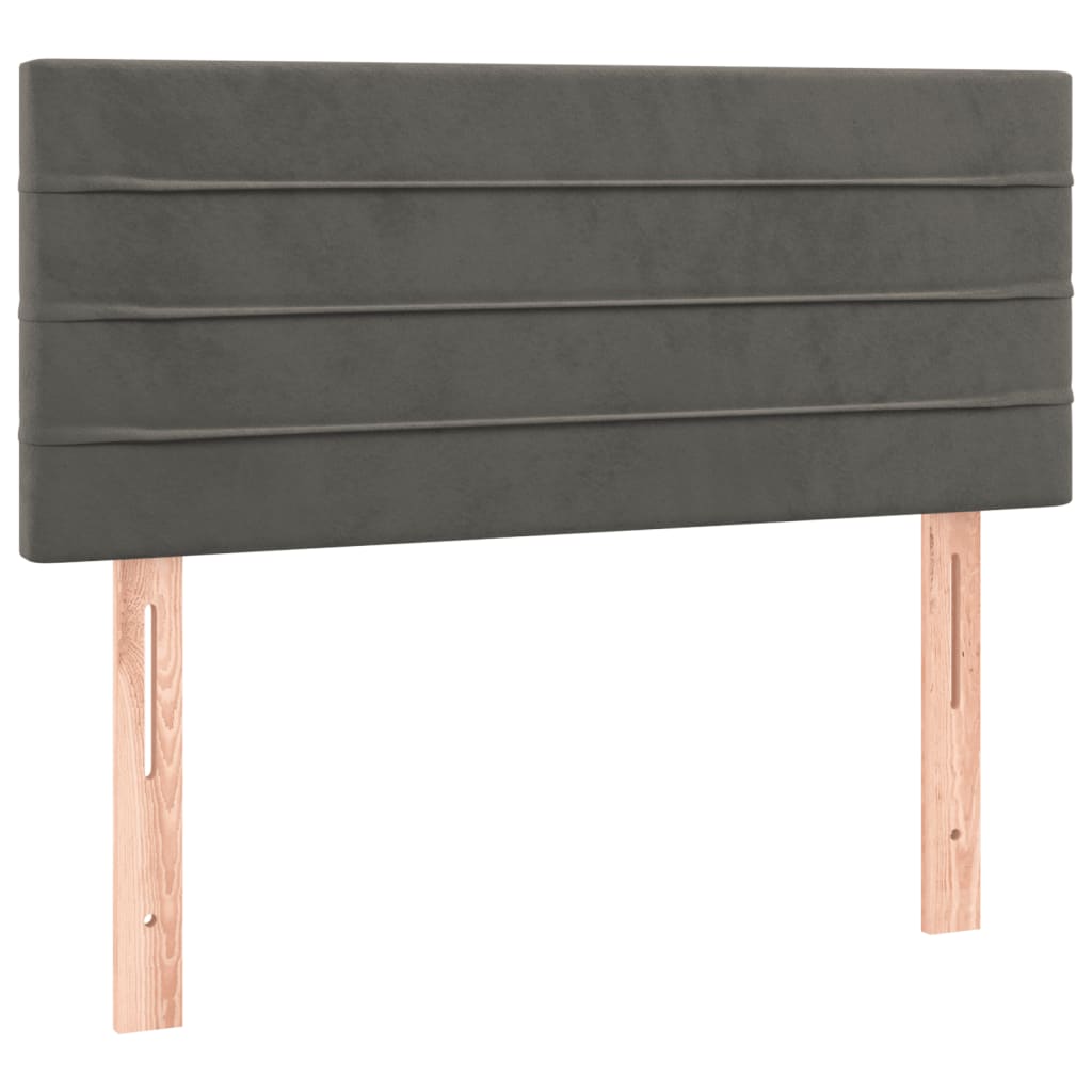 Box spring krevet s madracem tamnosivi 90x190 cm baršunasti