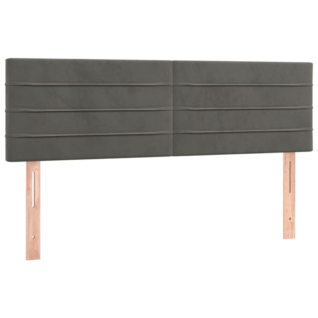 Krevet s oprugama i madracem tamnosivi 140x200 cm baršunasti