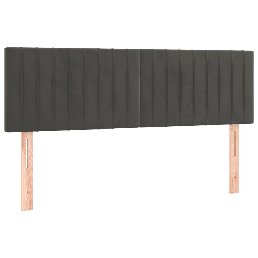 Krevet s oprugama i madracem tamnosivi 140x190 cm baršunasti