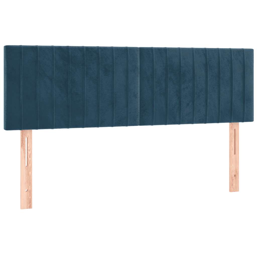 Krevet s oprugama i madracem tamnoplavi 140x190 cm baršunasti