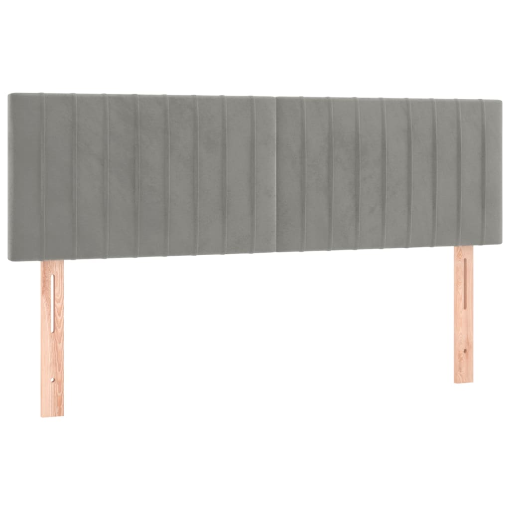 Krevet s oprugama i madracem svjetlosivi 140x200 cm baršunasti