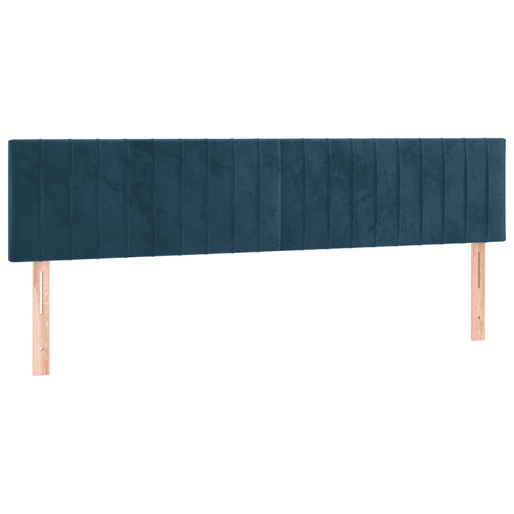 Krevet s oprugama i madracem tamnoplavi 180x200 cm baršunasti