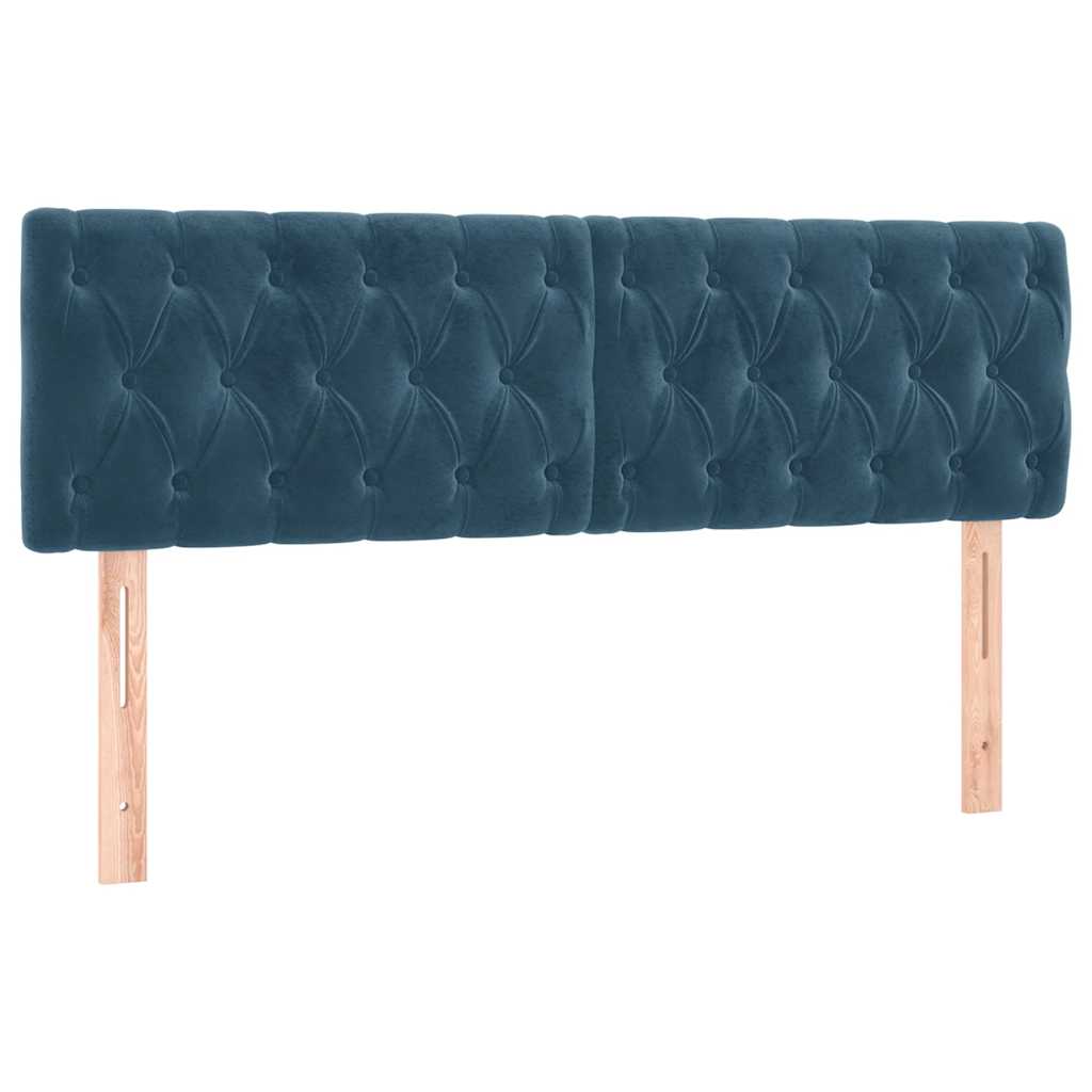 Krevet s oprugama i madracem tamnoplavi 140x200 cm baršunasti