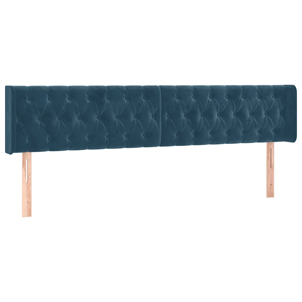 Krevet s oprugama i madracem tamnoplavi 180x200 cm baršunasti