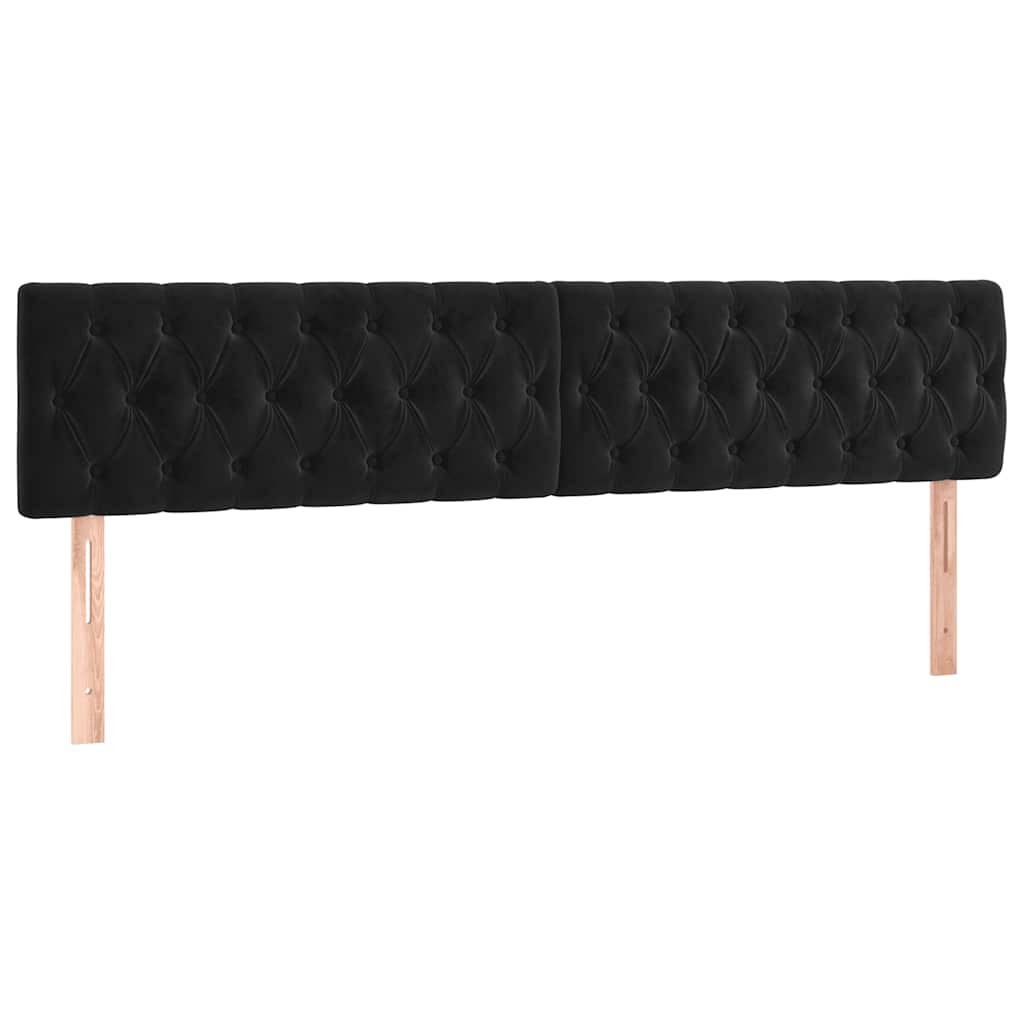 Krevet s oprugama i madracem crni 200x200 cm baršunasti