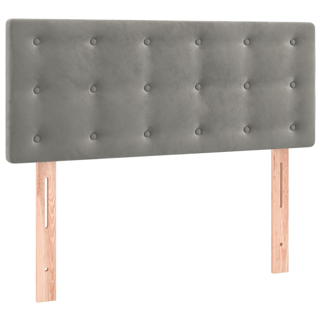 Box spring krevet s madracem svjetlosivi 90x190 cm baršunasti