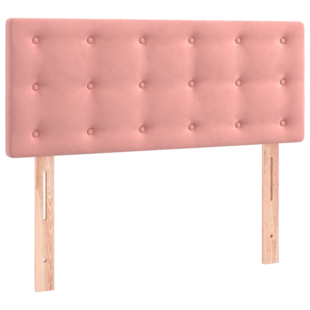 Box spring krevet s madracem ružičasti 90x200 cm baršunasti