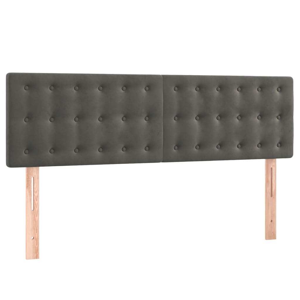 Krevet s oprugama i madracem tamnosivi 140x200 cm baršunasti