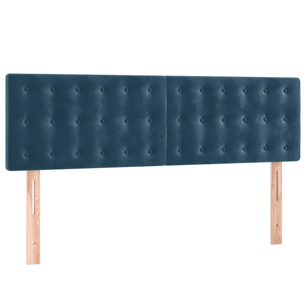 Krevet s oprugama i madracem tamnoplavi 140x200 cm baršunasti