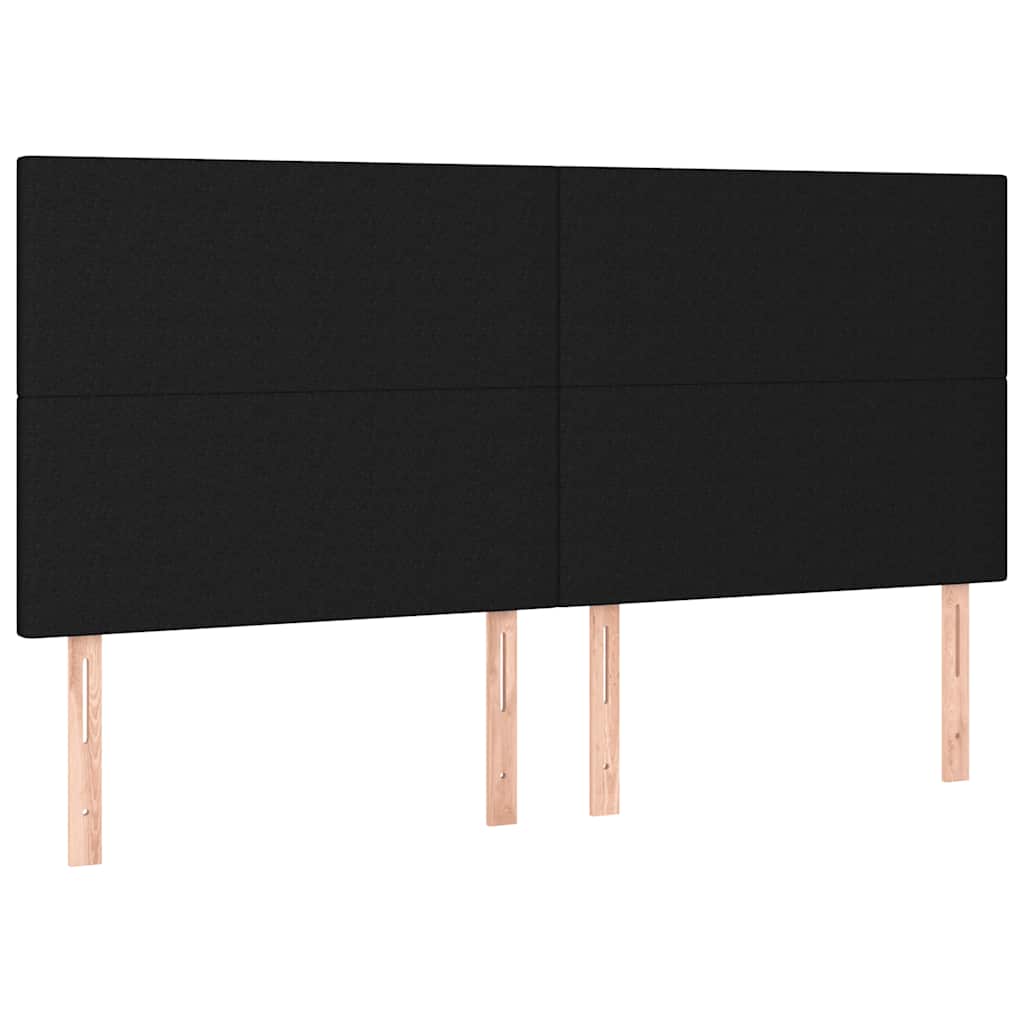 Krevet s oprugama i madracem crni 200x200 cm od tkanine