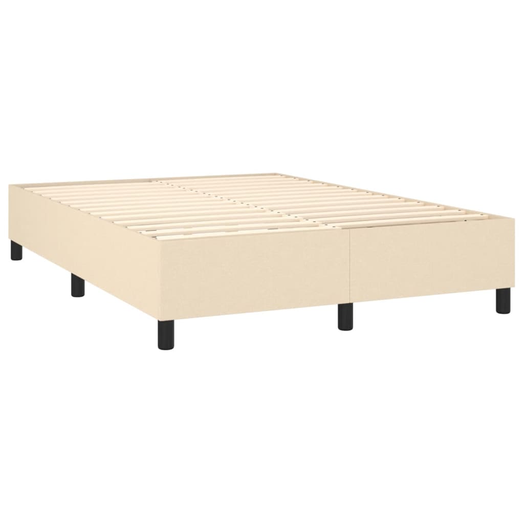 Krevet s oprugama i madracem krem 140 x 190 cm od tkanine