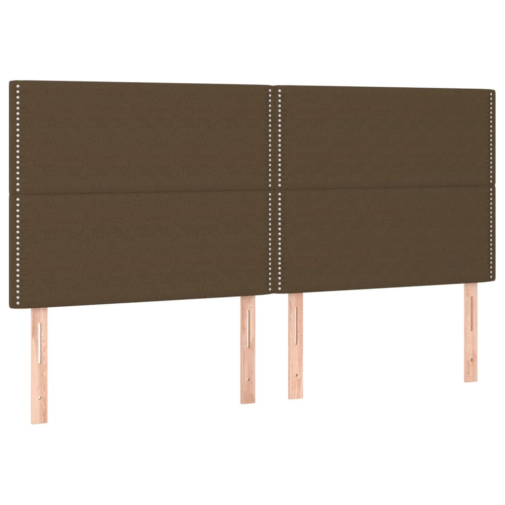 Krevet s oprugama i madracem tamnosmeđi 200x200 cm od tkanine