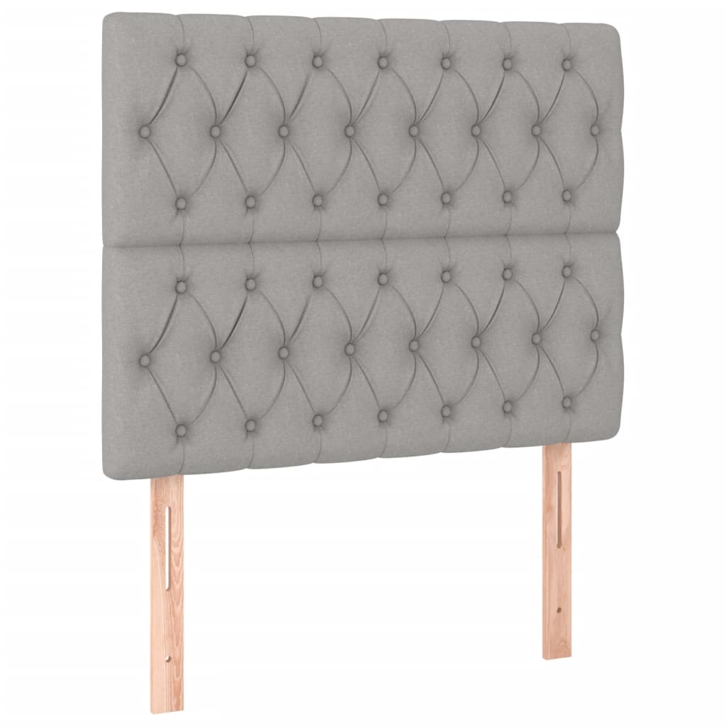 Box spring krevet s madracem svjetlosivi 90x190 cm od tkanine