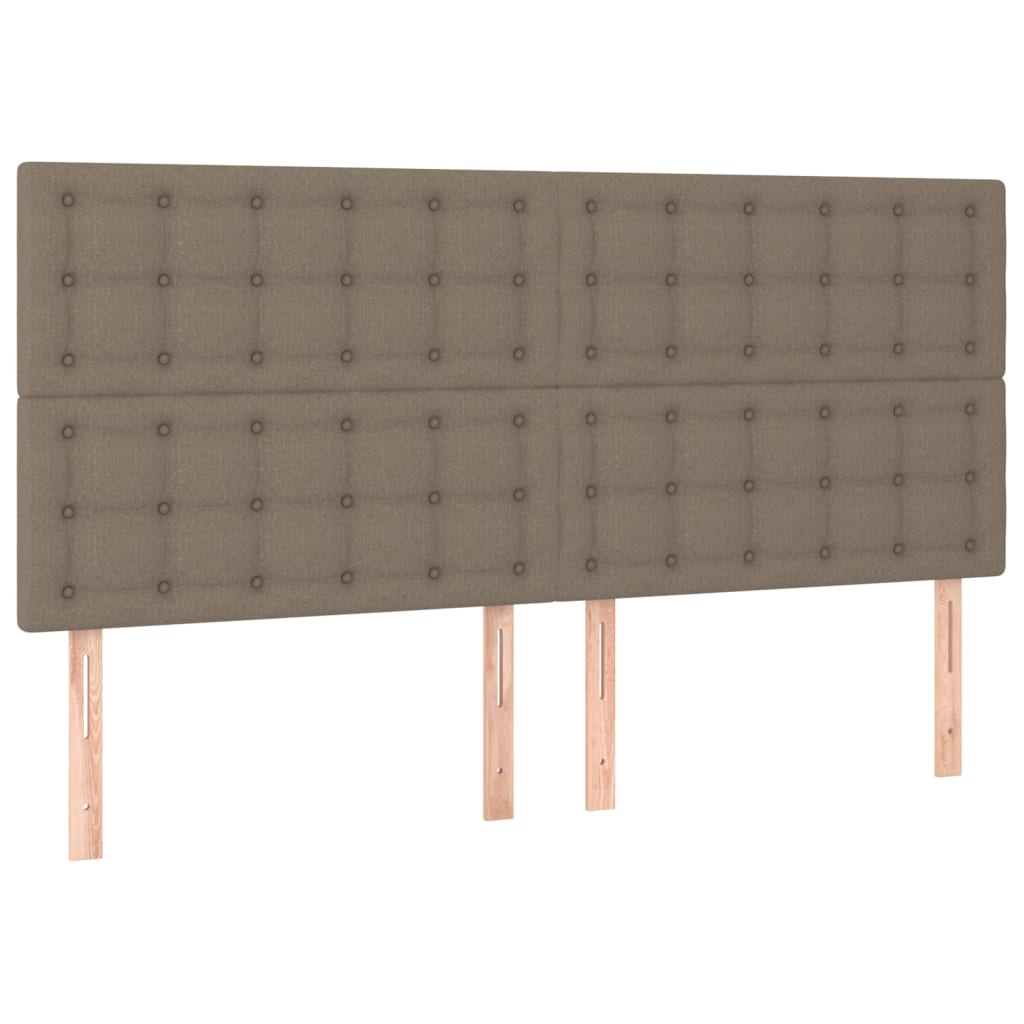 Krevet s oprugama i madracem smeđesivi 180x200 cm tkanina