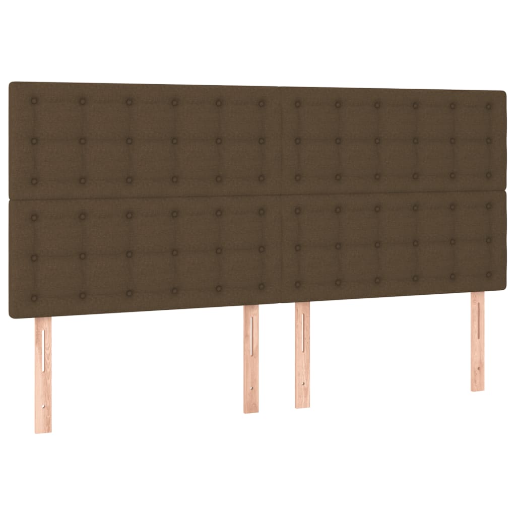 Krevet s oprugama i madracem tamnosmeđi 200x200 cm od tkanine