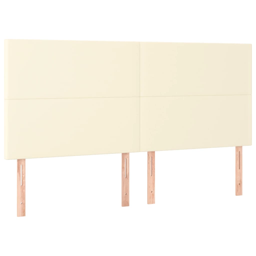 Krevet s oprugama i madracem krem 200x200 cm od umjetne kože