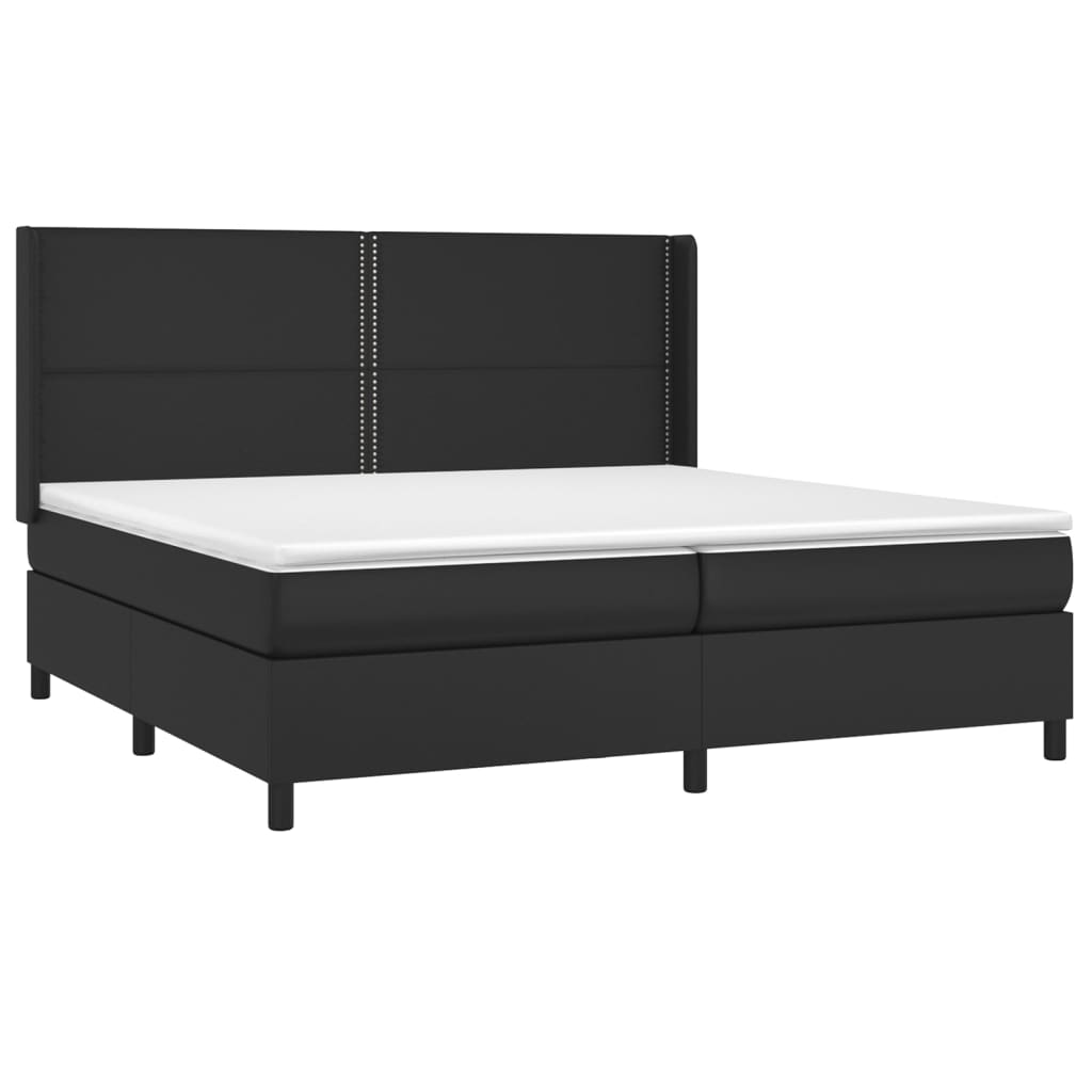 Krevet s oprugama i madracem crni 200x200 cm od umjetne kože