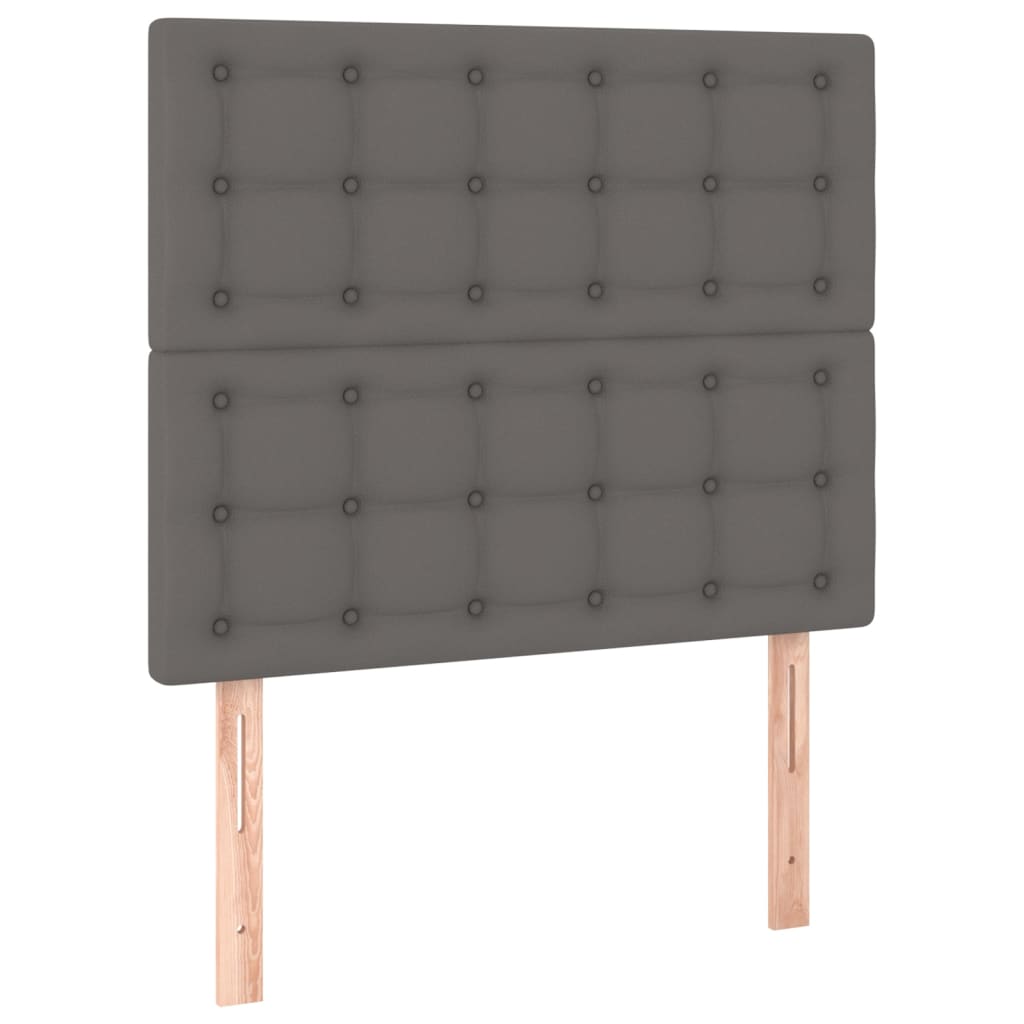 Krevet s oprugama i madracem sivi 80 x 200 cm od umjetne kože