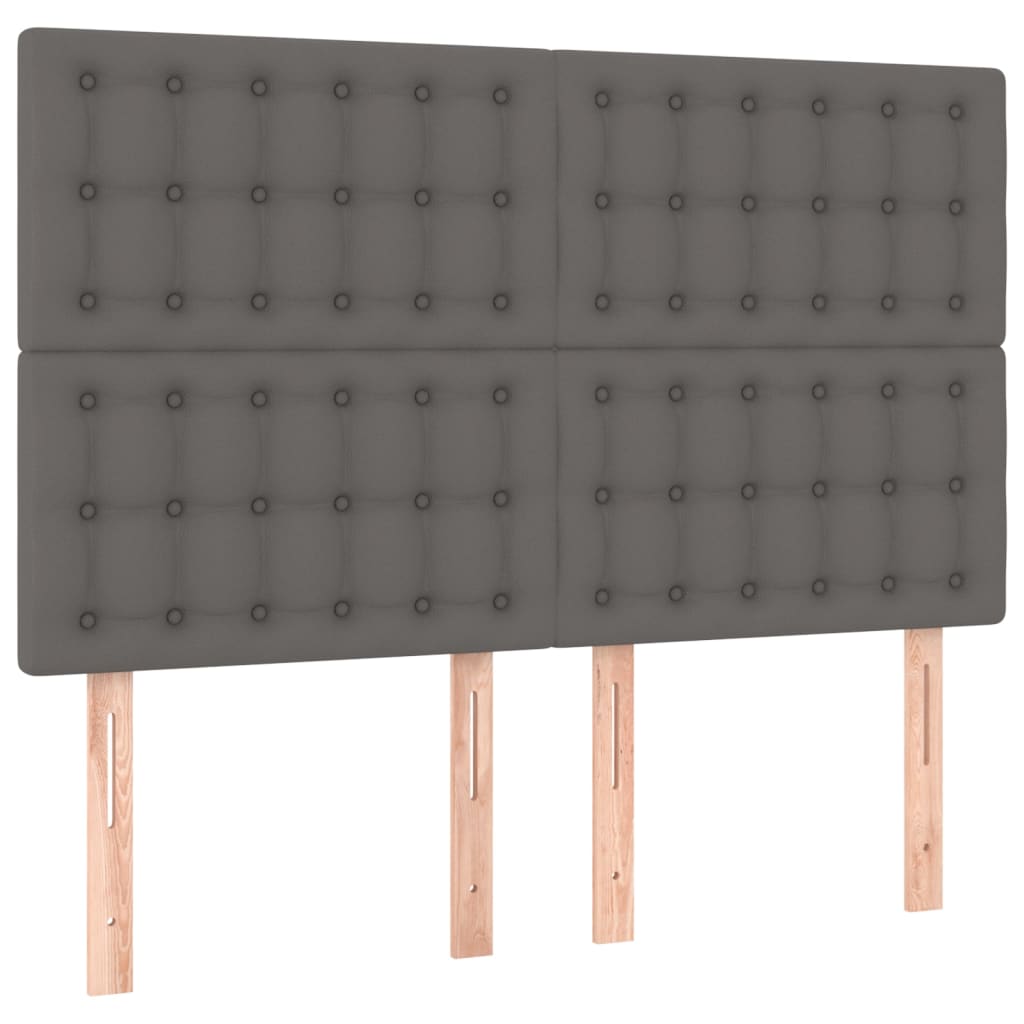 Krevet s oprugama i madracem sivi 140x200 cm od umjetne kože
